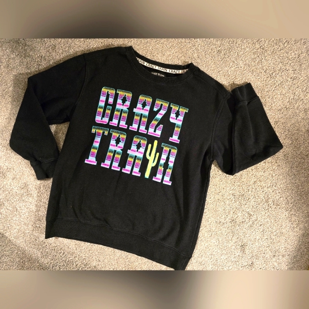 Crazy Train Aztec and Cactus Sweatshirt Size Small